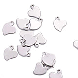 Small Heart Tag - Stainless Steel - Opal & Findings
