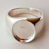 .960 Argentium Silver Oval Signet Ring Blanks - Opal & Findings