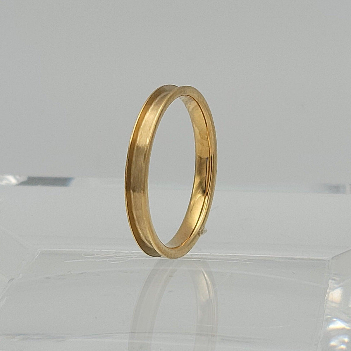 【関税込み】Slot Gold-Plated Ring Core 4mm Heavy Gold-Plated Tungsten Ring Core Blank Channel Inlay