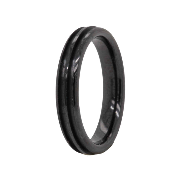 4mm Black Zirconia Ceramic Ring Core Blank Double Channel for Inlay