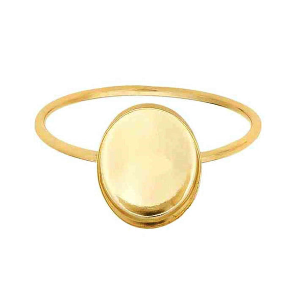 Yellow Gold-Filled Oval Cabochon Ring Mounting 10 x 8mm