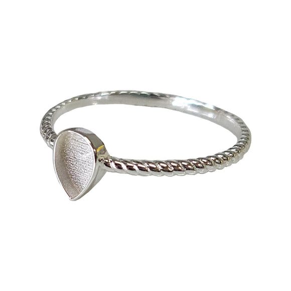 Argentium Silver Braided Pear Ring Blank Setting