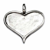 23mm Sterling Silver Heart Pendant Bezel Tray Mounting - Opal & Findings