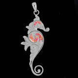 .960 Silver Seahorse Pendant Bezel Charm