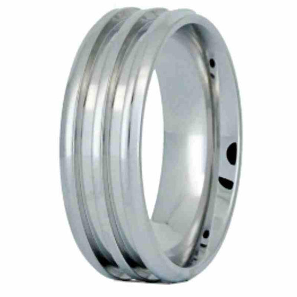 8mm Stainless Steel Double-Channel Ring Core Blanks for Inlay - Opal & Findings