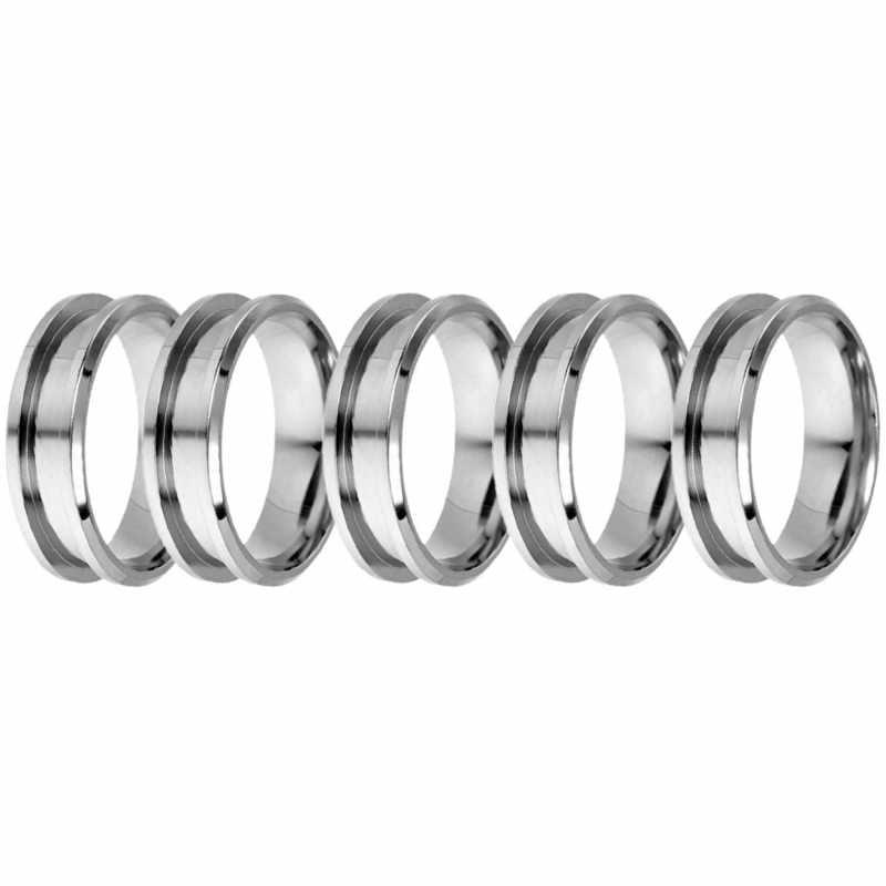 5 Pack 8mm Stainless Steel Ring Core Blanks Custom Inlay DIY