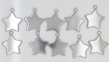 19mm Stainless Steel Star Bezel Tray Pendants - 10 Pack - Opal & Findings