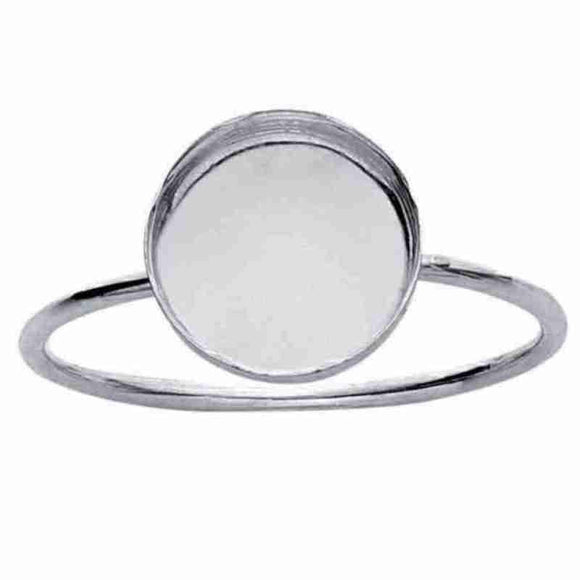 Sterling Silver Round Cabochon Ring Mounting - 8mm - Opal & Findings