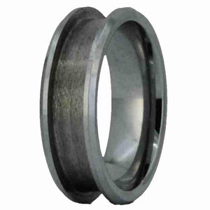 8mm Tungsten Ring Core Blank Inlay Channel Comfort Fit - Opal & Findings
