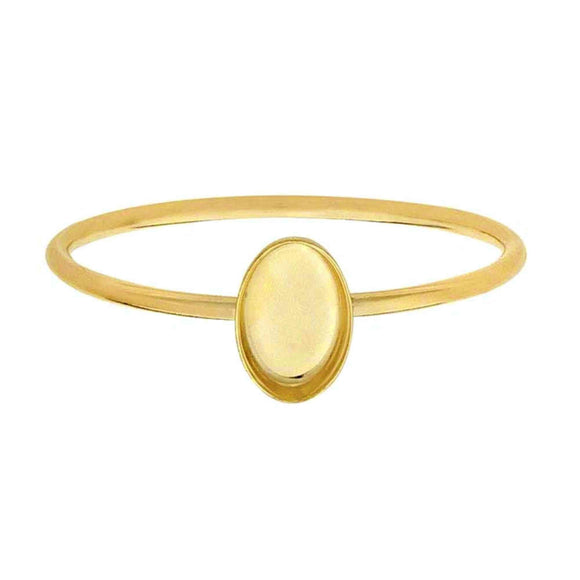 Yellow Gold-Filled Oval Cabochon Ring Mounting 7 X 5mm