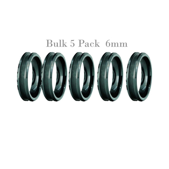 6mm Black Zirconia Ceramic Ring Core Blanks Channel Inlay Bulk 5-Pack
