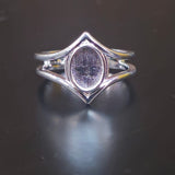 .960 Argentium Silver Oval Inlay Ring Blank – 6mm x 8mm Center Setting