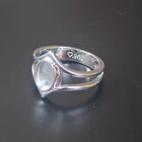 .960 Argentium Silver Oval Inlay Ring Blank – 6mm x 8mm Center Setting