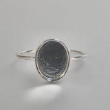 Solid .960 Argentium Silver Dainty Oval Ring Blank – 8mm x 10mm Inlay Setting