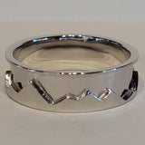 8MM Rocky Mountain Design .960 Silver Ring Blank for Inlay