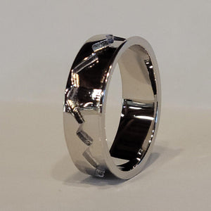 8MM Rocky Mountain Design .960 Silver Ring Blank for Inlay