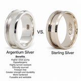 .960 Argentium Silver Adjustable Double Teardrop Ring Blank – Dual Inlay Settings