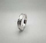 Argentium 3 Stone Diamond Channeled Ring Blank