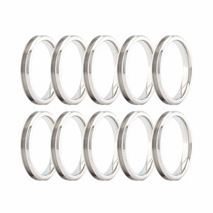 4mm Stainless Steel Ring Core Blanks for Inlay (Bulk 10-Pack)