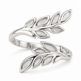 Adjustable .960 Argentium Silver Leaf Wrap Ring Blank – Multi-Channel Opal & Resin Inlay