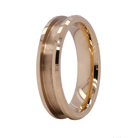 6MM HEAVY GOLD-PLATED TUNGSTEN RING CORE BLANK CHANNEL INLAY