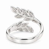 Adjustable .960 Argentium Silver Leaf Wrap Ring Blank – Multi-Channel Opal & Resin Inlay