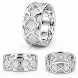 Solid .960 Argentium Silver Clover Design Ring Blank – 8mm Wide