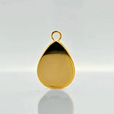 Argentium Silver, 14K Gold Plated, Rose Rold Pendant Blank 17mm x 13mm