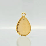Argentium Silver, 14K Gold Plated, Rose Rold Pendant Blank 17mm x 13mm