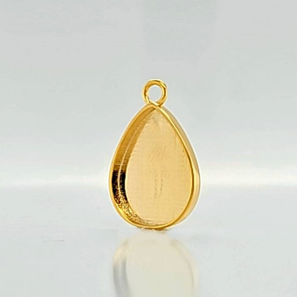 Argentium Silver, 14K Gold Plated, Rose Rold Pendant Blank 17mm x 13mm