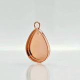 Argentium Silver, 14K Gold Plated, Rose Rold Pendant Blank 17mm x 13mm