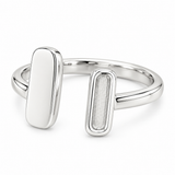 Adjustable .960 Argentium Silver Dainty Ring Blank – Engravable Bar & Inlay Channel