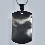 Black Stainless Steel Chiseled Dog Tag Pendant Without Chain
