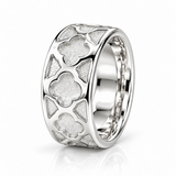 Solid .960 Argentium Silver Clover Design Ring Blank – 8mm Wide