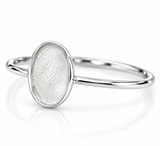 Solid .960 Argentium Silver Dainty Oval Ring Blank – 8mm x 10mm Inlay Setting