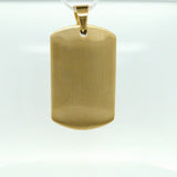 Gold Plated Stainless Steel Chiseled Dog Tag Pendant Without Chain