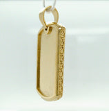 Gold Plated Stainless Steel Chiseled Dog Tag Pendant Without Chain