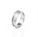 8mm .960 Argentium Silver Hammered Offset Channel Ring Blank