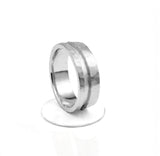 8mm .960 Argentium Silver Hammered Offset Channel Ring Blank