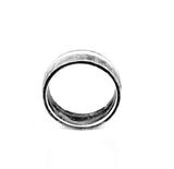 8mm .960 Argentium Silver Hammered Offset Channel Ring Blank