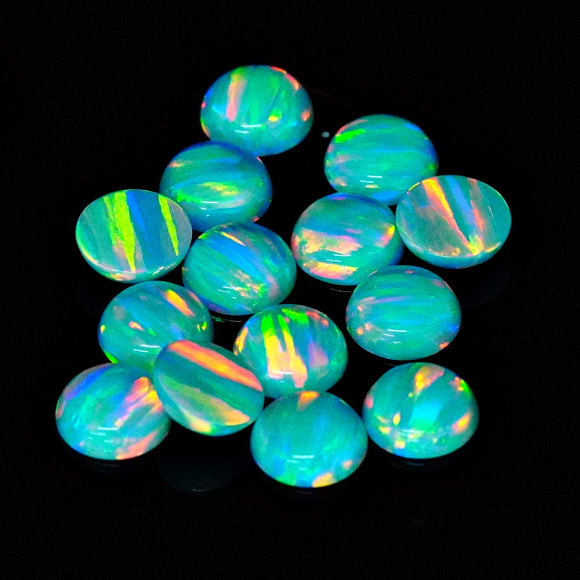 6mm Round Synthetic Opal Cabochon - OP03 Moon Yellow