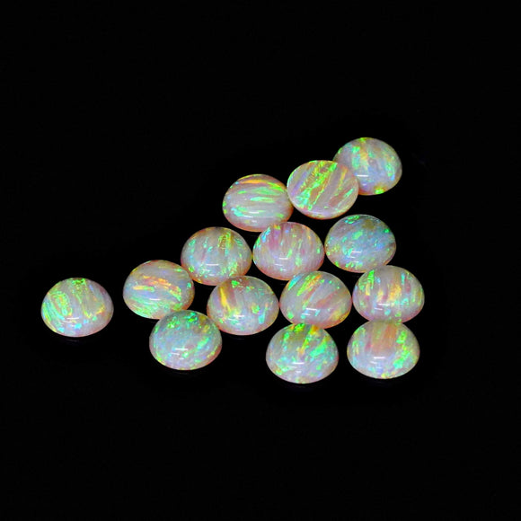 6mm Round Synthetic Opal Cabochon - OP04 Lemon Yellow