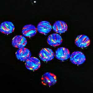 6mm Round Synthetic Opal Cabochon - OP93 Indigo Aurora
