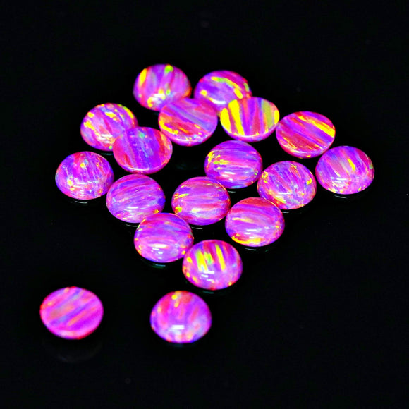 6mm Round Synthetic Opal Cabochon - OP23 Carmine