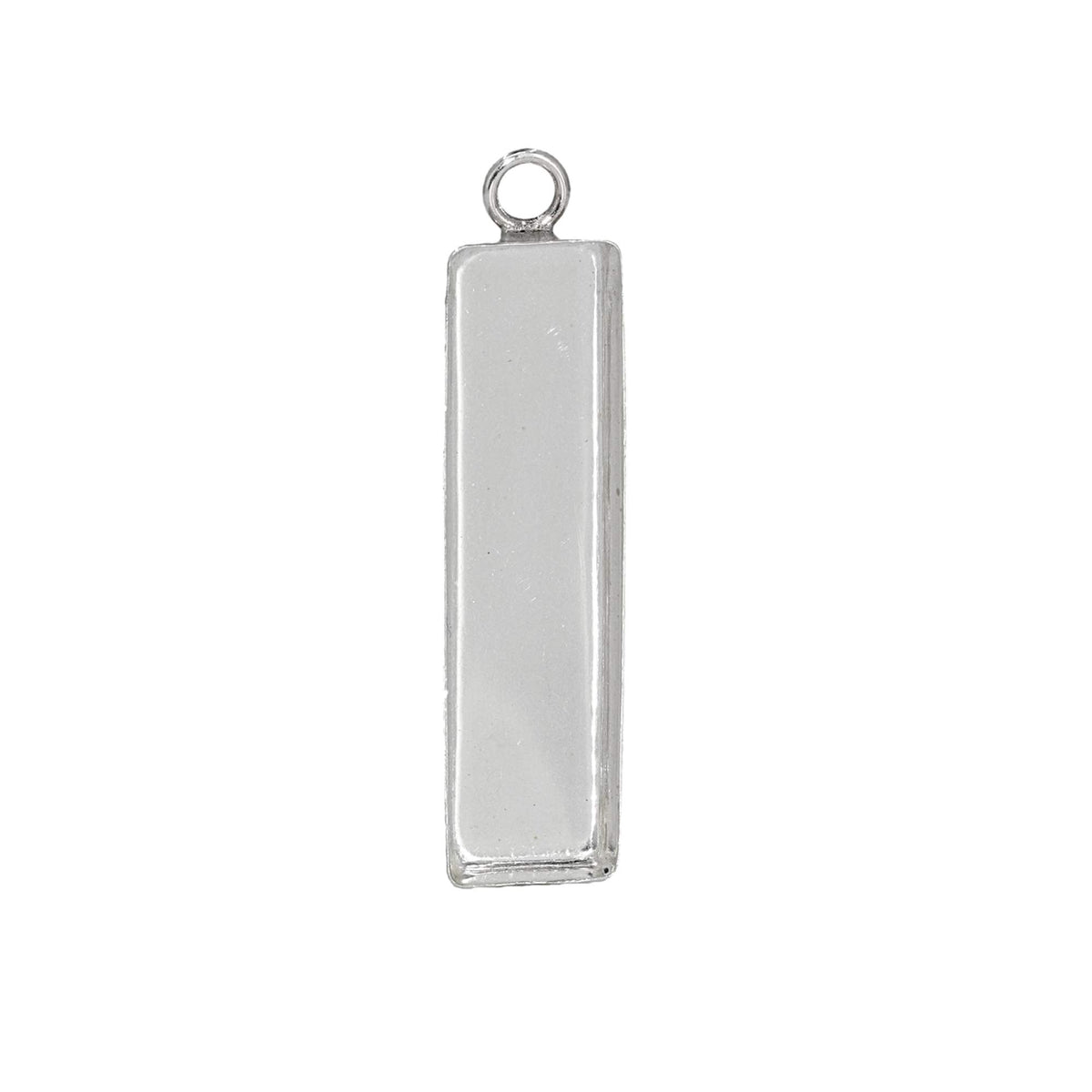 28x7mm .925 Silver Rectangle Bezel Pendant Blank – Opal & Findings