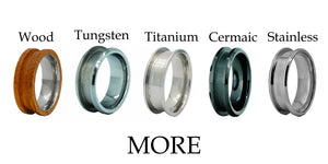 Various Ring core blanks for inlay stainless steel ceramic titanium tungsten and rood ring making cores 
