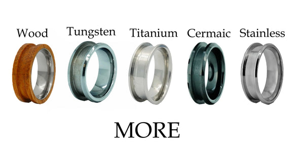 Various Ring core blanks for inlay stainless steel ceramic titanium tungsten and rood ring making cores 