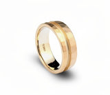 8mm .960 Argentium Silver Hammered Offset Channel Ring Blank