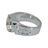 Hammered Heritage Signet Ring .960 Silver Ring Blank