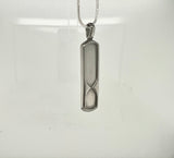 Stainless Steel Two-Stone Hourglass Pendant for Inlay-no chain